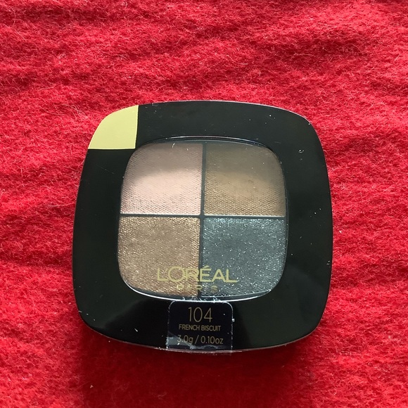 L’Oreal eyeshadow quad, 104 French Biscuit, only swatched - Picture 1 of 3